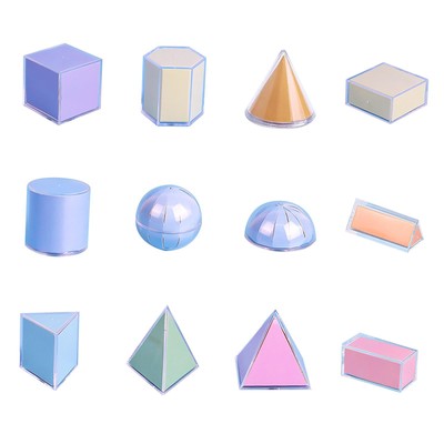 Geometrische Formen Blöcke Set 3D Geometrische Volumenkörper für Schulbedarf Kinder