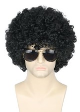 Topcosplay Black Afro Wig for Men or Women 70s 80s Disco Rocker Wig Costume P...