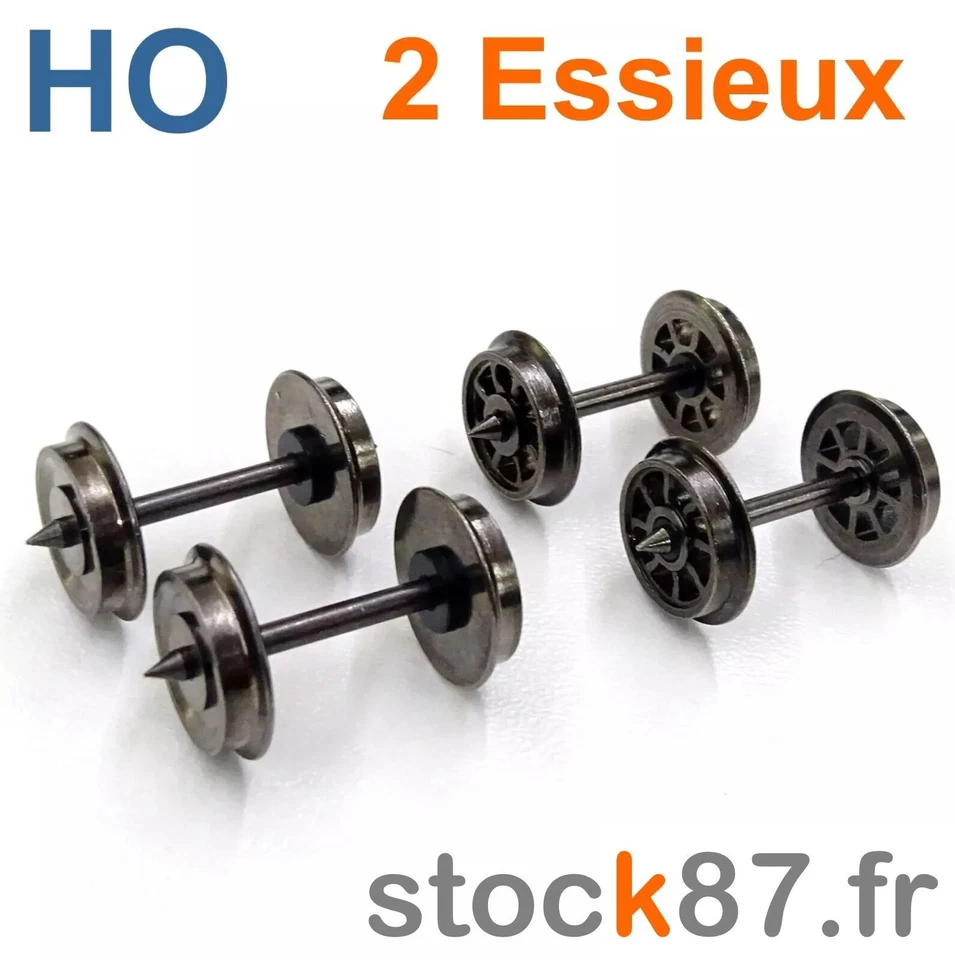 2 Essieux HO de remplacement  Jouef ou Lima 10,4 - 10 - 11,4mm 25,4  - 24,4mm  - Photo 3/3