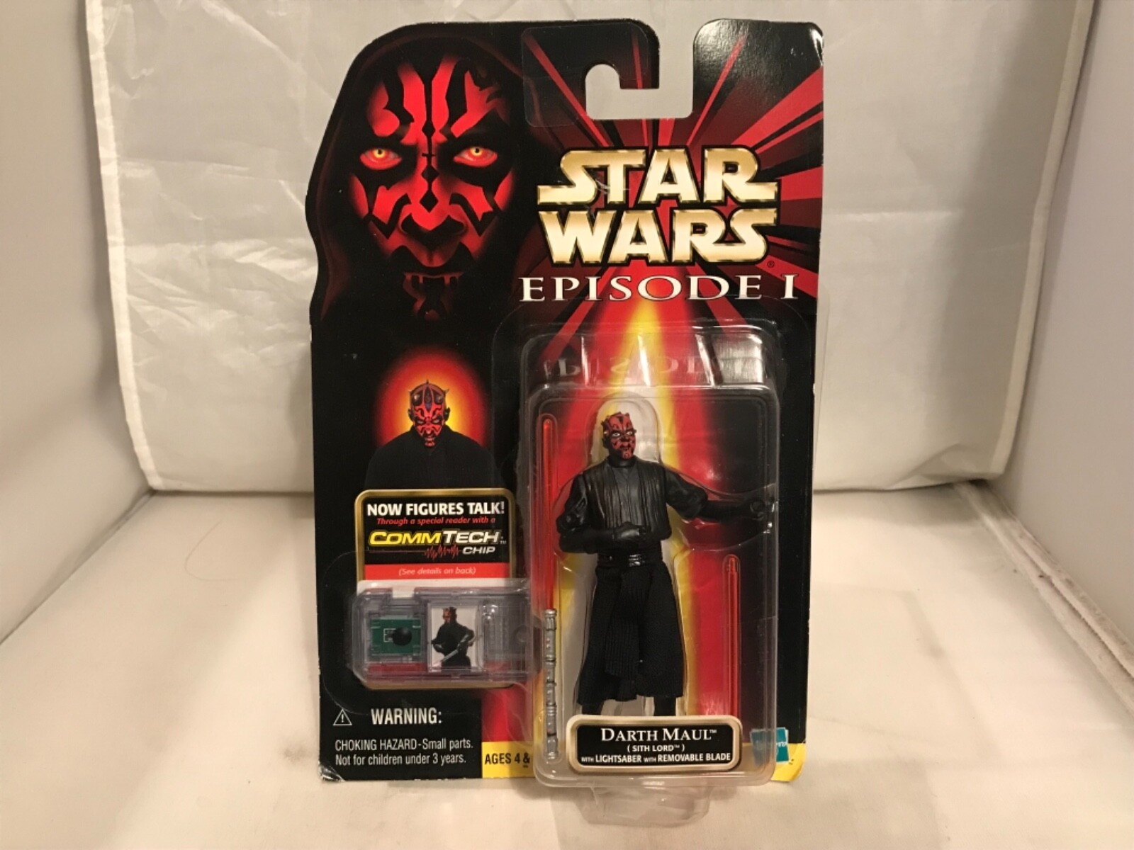 STAR WARS EPISODE 1  DARTH MAUL WITH LIGHTSABER & BLADE  HASBRO 1999  BNIB