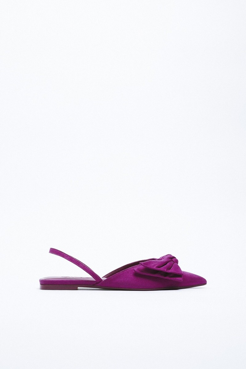 Sheer Gather Flatshoes37新品未使用 Zara Woman Flat Shoes With Bow Fuchsia 2564/810 Sz 7.5 | eBay