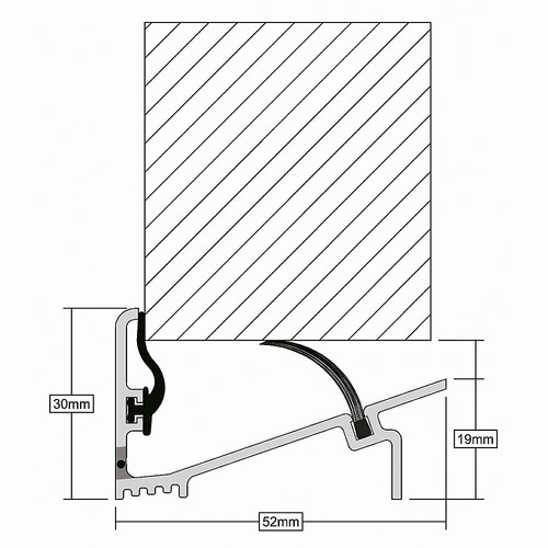 Threshold Sill for Inward Opening Doors Rubber Rain Draught Excluder Door Seal - Picture 3 of 3