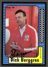 DR. DICK BERGGREN signed 1991 MAXX card NASCAR PIT REPORTER #222 - 9