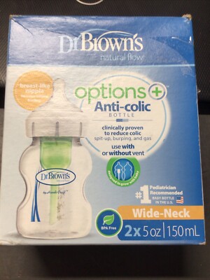 Dr. Brown's Options+ Anti-Colic Wide-Neck Baby Bottles 5 oz., 2 Bottles