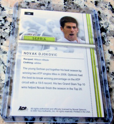 2007 レアPSA10‼️ルーキーカード　NOVAK DJOKOVIC RC NOVAK DJOKOVIC 2007 Ace Authentic Rookie Card RC 24 GS Titles
