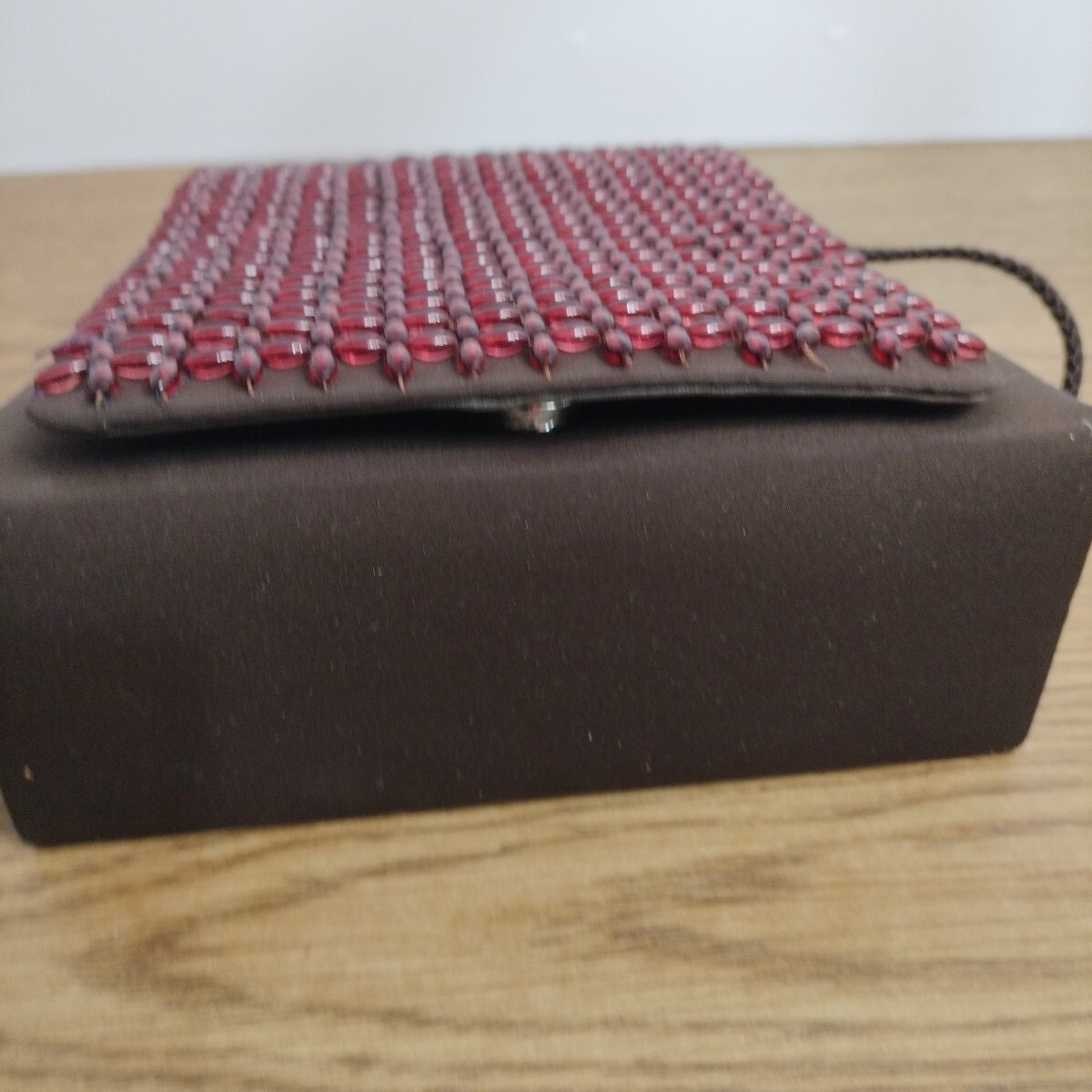 Jose Cotel Maroon Beaded Rectangular Crossbody Pu… - image 6