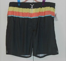 MEN'S OLD NAVY BLACK PRINTED SWIM TRUNKS - SIZE XXLARGE BIG