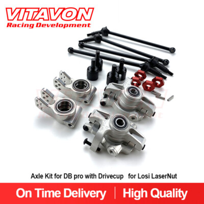Vitavon Losi LaserNut V2 CNC Alu7075 Axle Kit for DB pro with Drivecup Silver