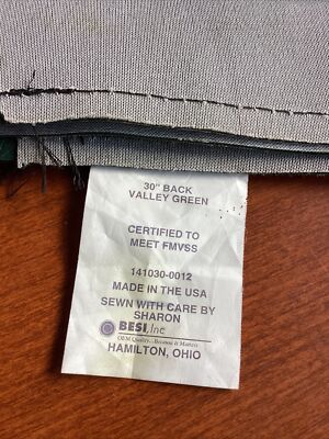 Bluebird 30'' Back Valley Green Seat Cover 141030-0012