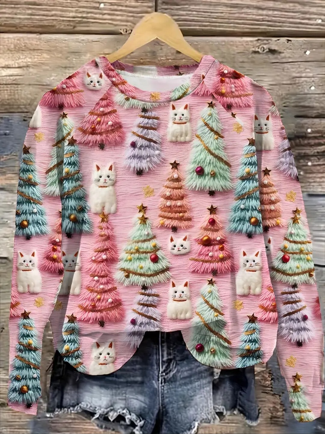 Women Ugly Christmas Sweater Christmas Tops Couple Holiday Party Xmas