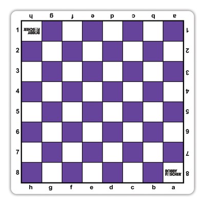 Bobby Fischer Tournament Mousepad Style Chess Board, 20 inches, Purple