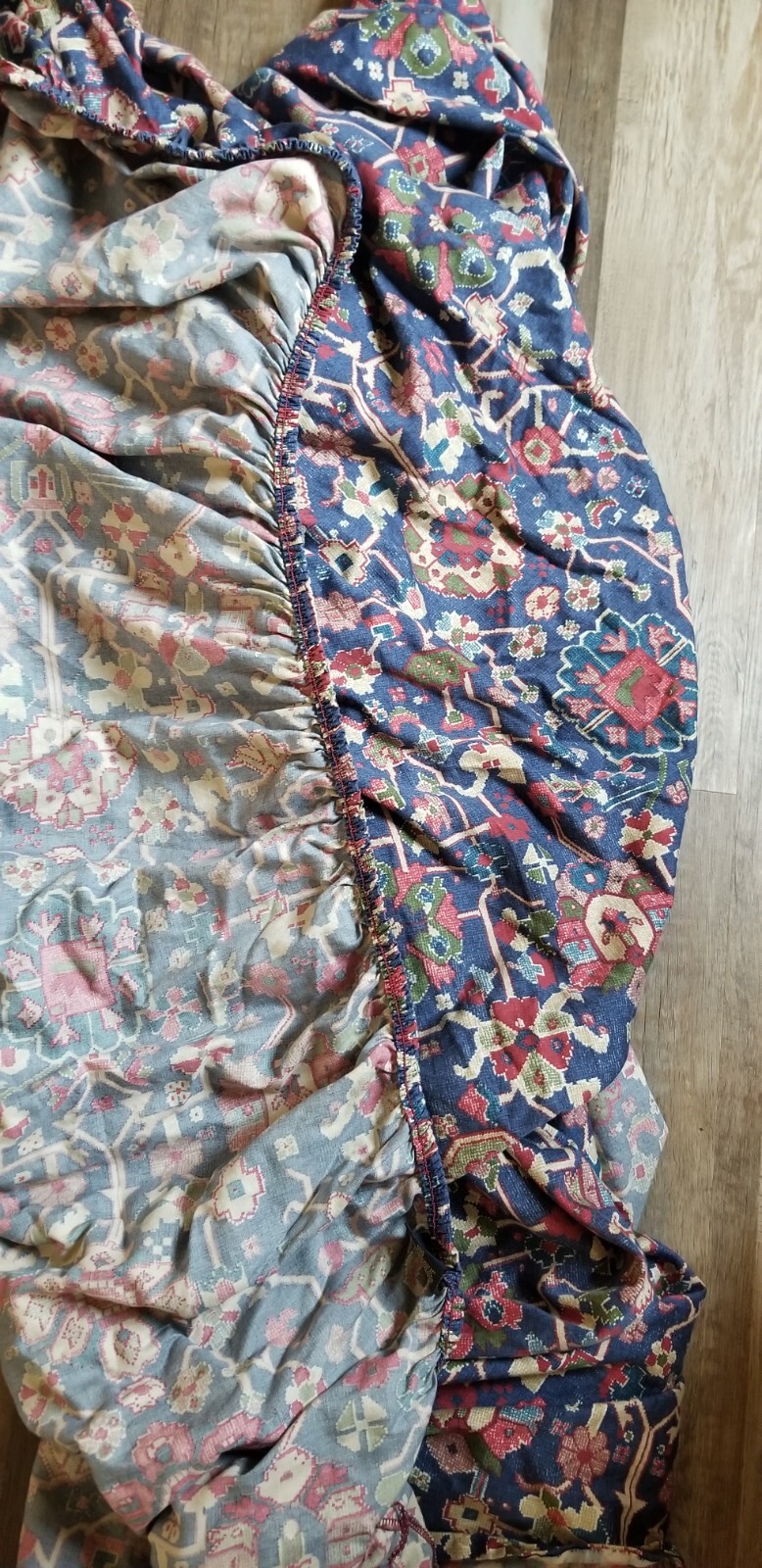 Ralph Lauren Home ORIENTA Queen Deep Fitted Sheet Cotton Sateen 1990's