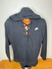 Womens Nike Dri Fit Pullover Sweat Hoodie Size Small S - Black - Cotton