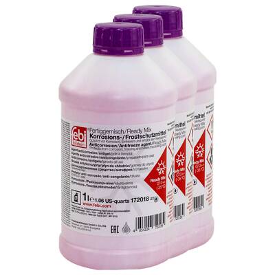 Kühlerfrostschutz Febi G12++ -35°C Fertiggemisch 3 X 1 Liter für Audi Mercedes