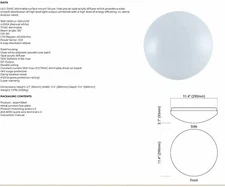 11" Surface Mounted LED Light Fixture in White/ Opal Polycarbonate Plastic 4000K