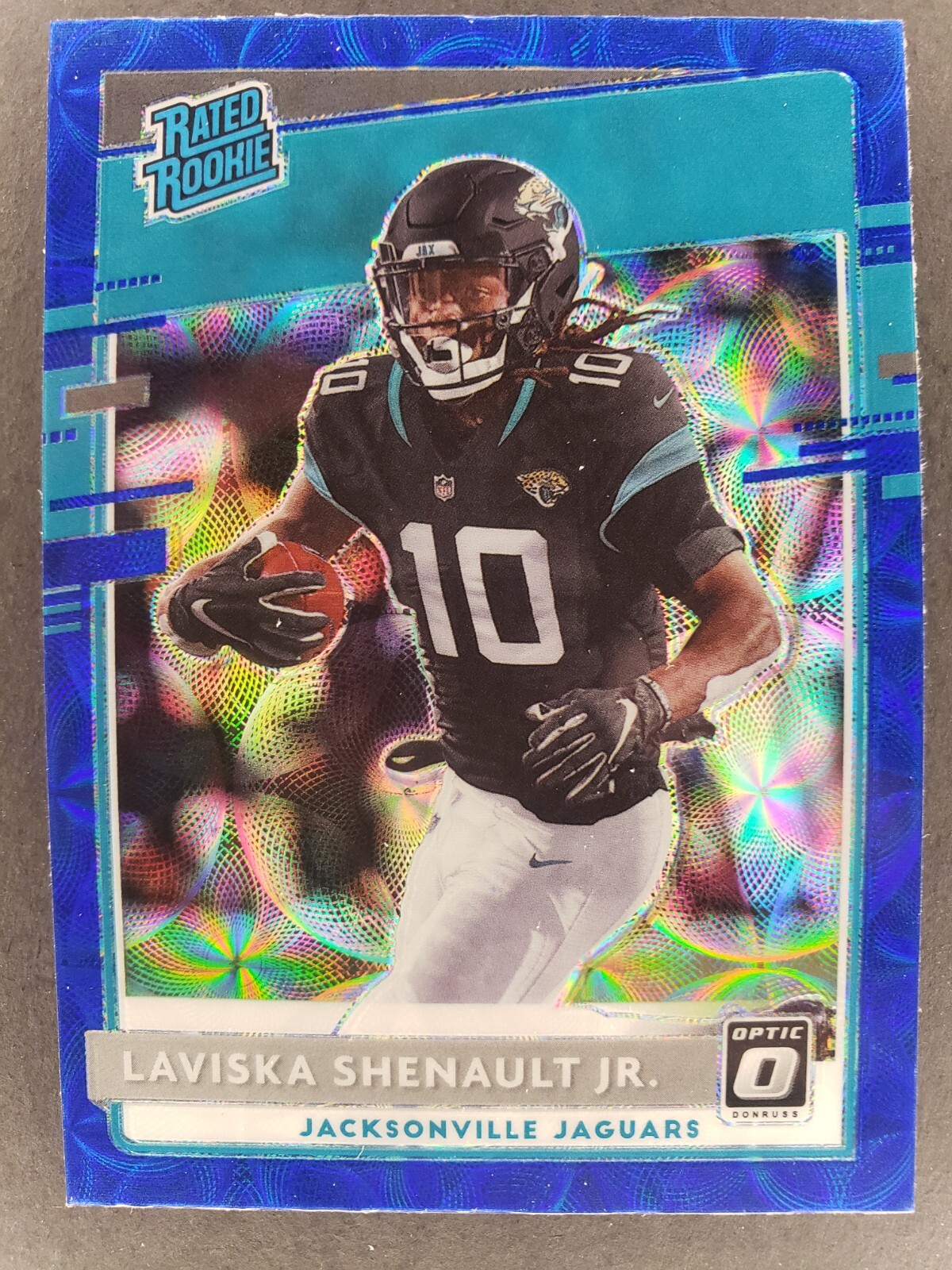 2020 Donruss Optic Laviska Shenault Jr. Rated Rookie Blue Scope Prizm RC Jaguars