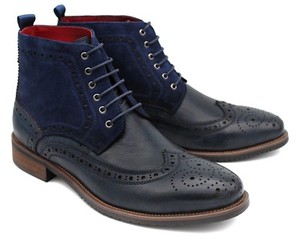 mens blue brogue boots