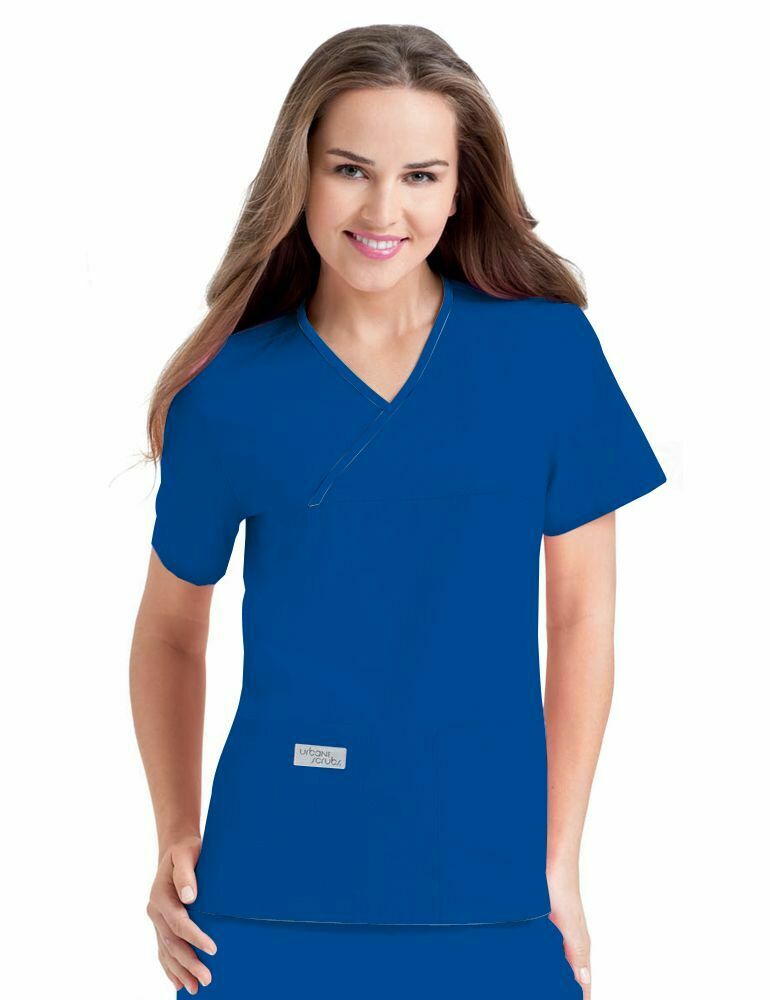 Landau Womens Scrubs Double Pocket Crossover Top 9534 Colors And