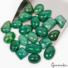 700 Ct Natural Colombian Green Emerald Assorted Cabochon 17-27mm Gemstones 21Pc