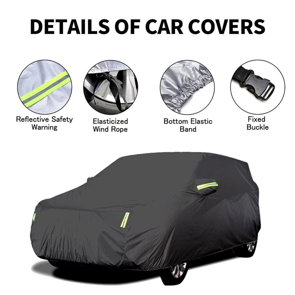 For Sedan Coupe Full Car Cover All Weather Snow Dust UV Resistant Protection - Image 4 of 4