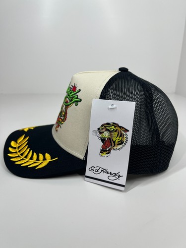 Ed hardy hat trucker cap mens one size snapback embroidered New - Picture 7 of 13