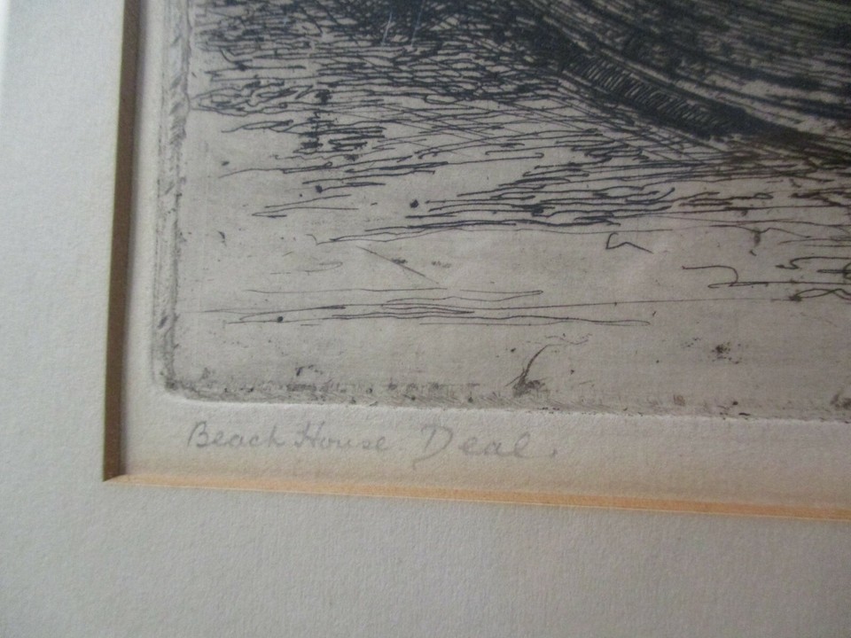 ANTIQUE COASTAL ETCHING MARGARET M RUDGE BEACH HOUSE AT DEAL KENT ...