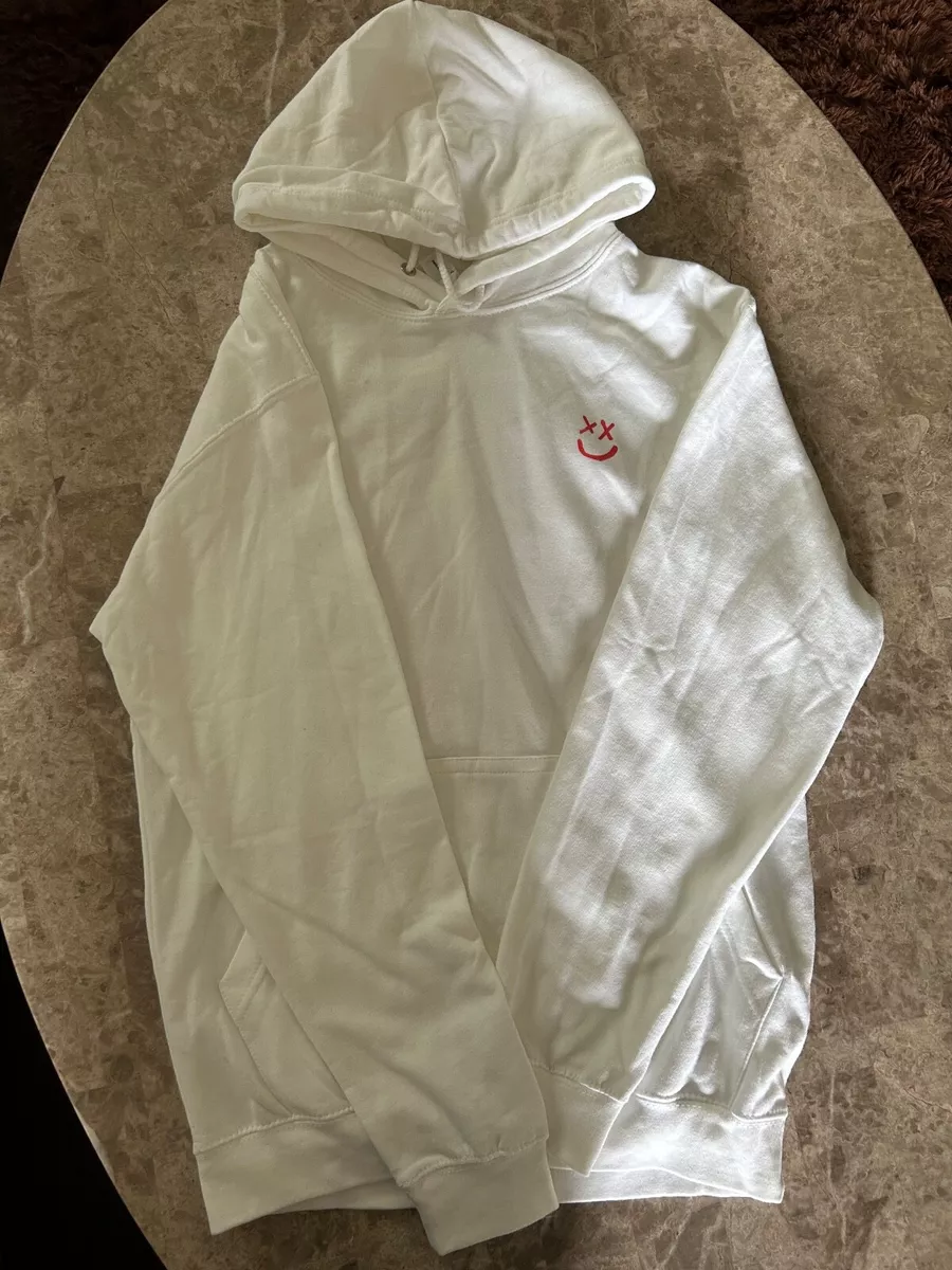 Louis Tomlinson White Smiley Walls Hoodie Size Small