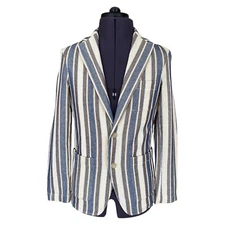 Altea X Blazer Jacket Multicoloured Stripe Cotton Slim 2 Button Men's XS UK 36R