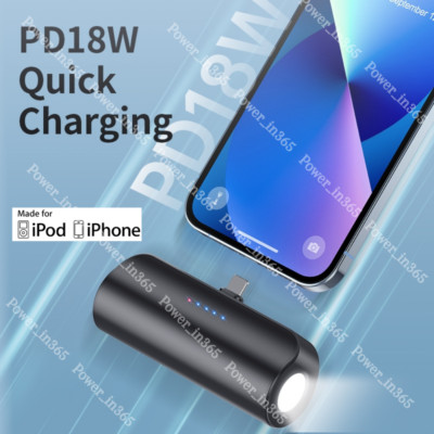 PD 18W 5000mAh Portable Charger External Battery Pack Power Bank For iPhone iPod