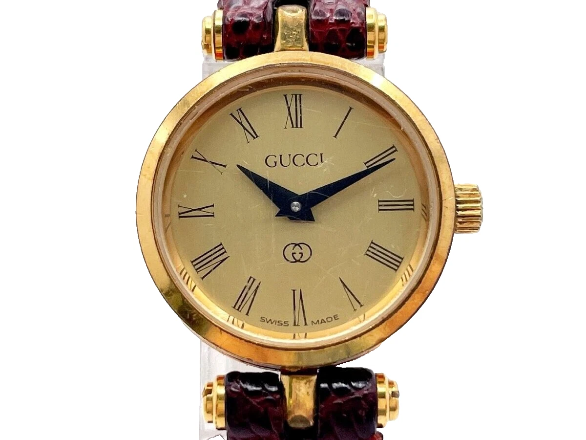 [Exc+4] Montre Femme GUCCI 2000L Quartz Sherry Line Cadran Or Occasion Fonctionne Japon