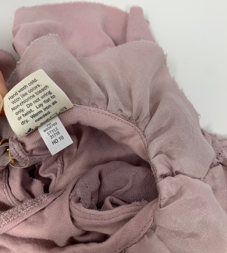 Crewcuts Girls 4 5 Pink Mauve Layered Cotton and Silk Ruffle Dress - Picture 4 of 5