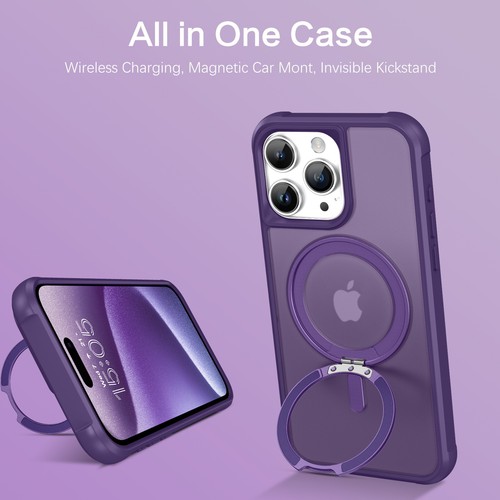 For iPhone 15 Pro Max 6.7" Magsafe Case 360° Rotating Ring Holder Magnetic Cover - Zdjęcie 41 z 58