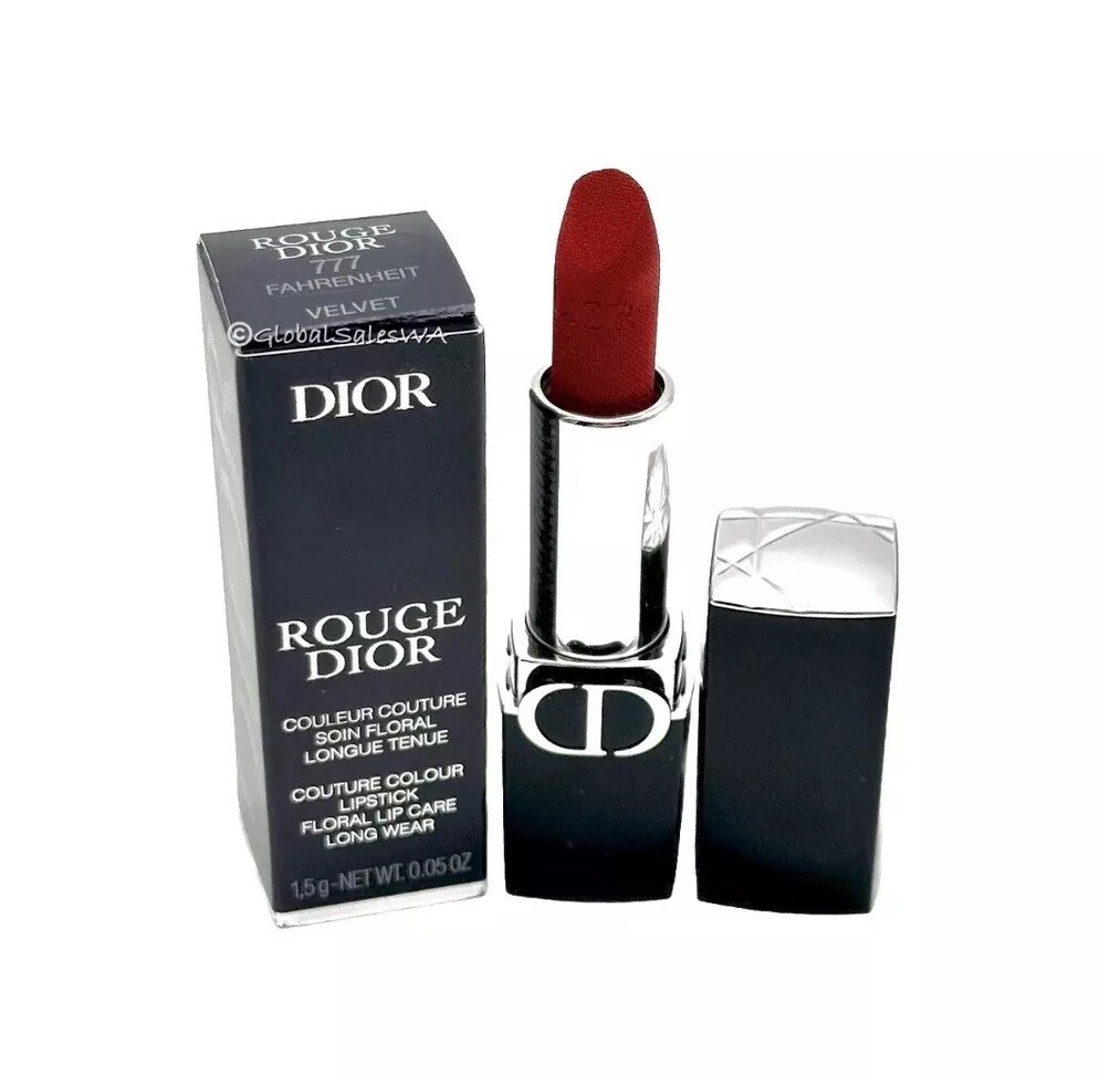 Dior Rouge Floral Velvet Mini Lipstick 777 Fahrenheit Long Wear NIB-image
