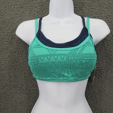 TYR Bra Women's Size S (4/6) Turquoise Blue Navy Topaz Peak Mesh Paired Up Top