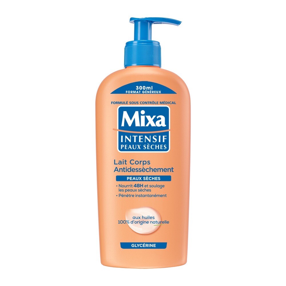 Peau de crocodile ? Mixa Lait Corps Anti-dessèchement peaux sèches 300ml réparateur