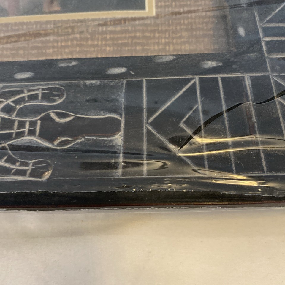 African Vodoo Mini Mask Framed Tribal Wall Art Shadow Box Vintage Wood