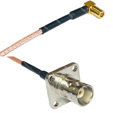 RG316 SMB MALE ANGLE to BNC Flange Female RF Cable Rapid-SHIP LOT
