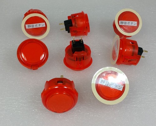 Japan Sanwa Silent Clear Red Buttons X 8 pcs OBSCS-30-CR Video Game Arcade Parts - 第 1/7 張圖片