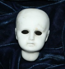 Antique early bisque porcelain doll head for collage 21/8" - 54 mm