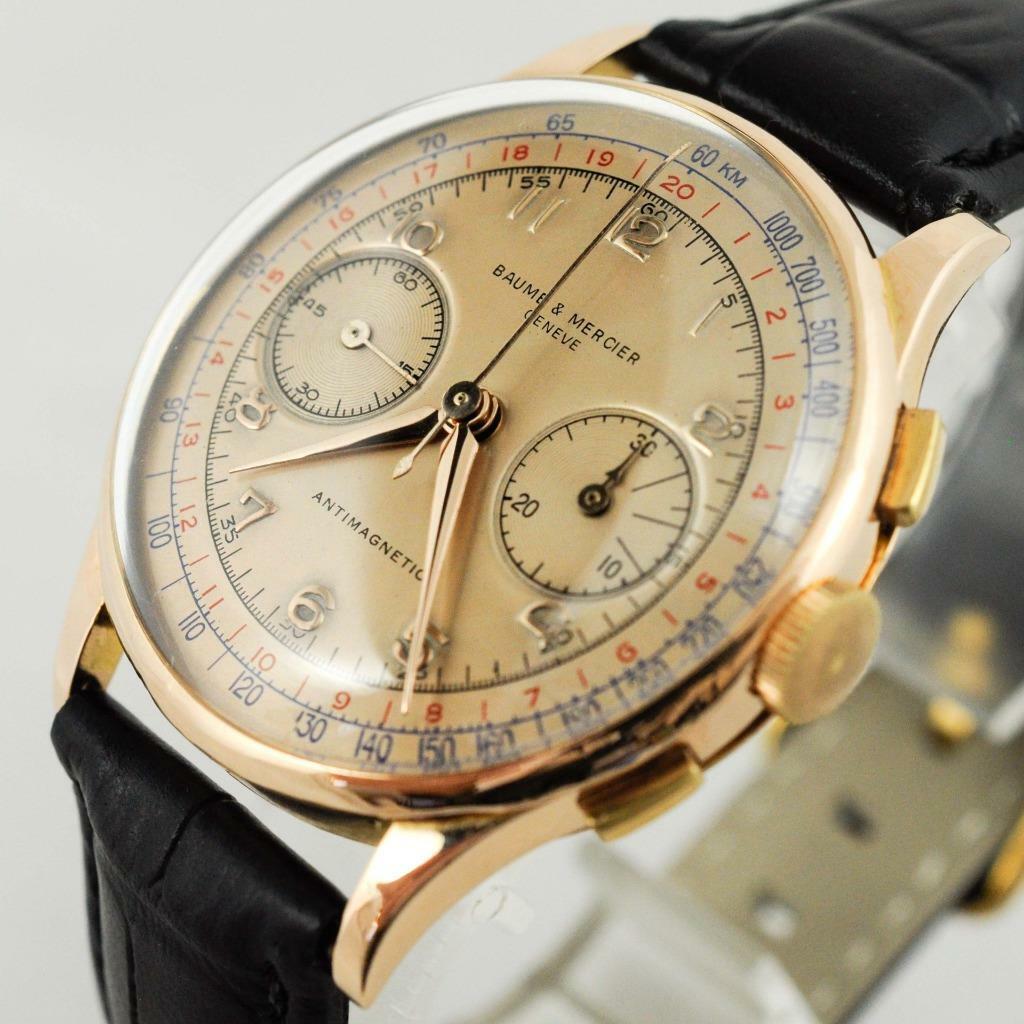 baume & mercier 18k gold mens watch