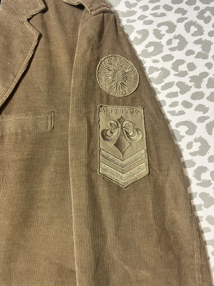 AFFLICTION Para hombres Tostado Pana Bordado Calavera Abrigo Informal Chaqueta Deportiva M-40/42 Foto 4 de 4