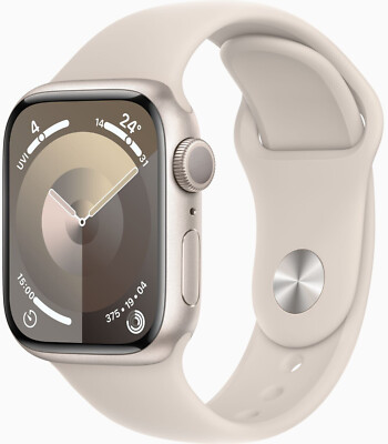 Apple Watch 9 Cell Alu Starlight 41mm A2982, Starlight Silicon Band,NEU Sonstige