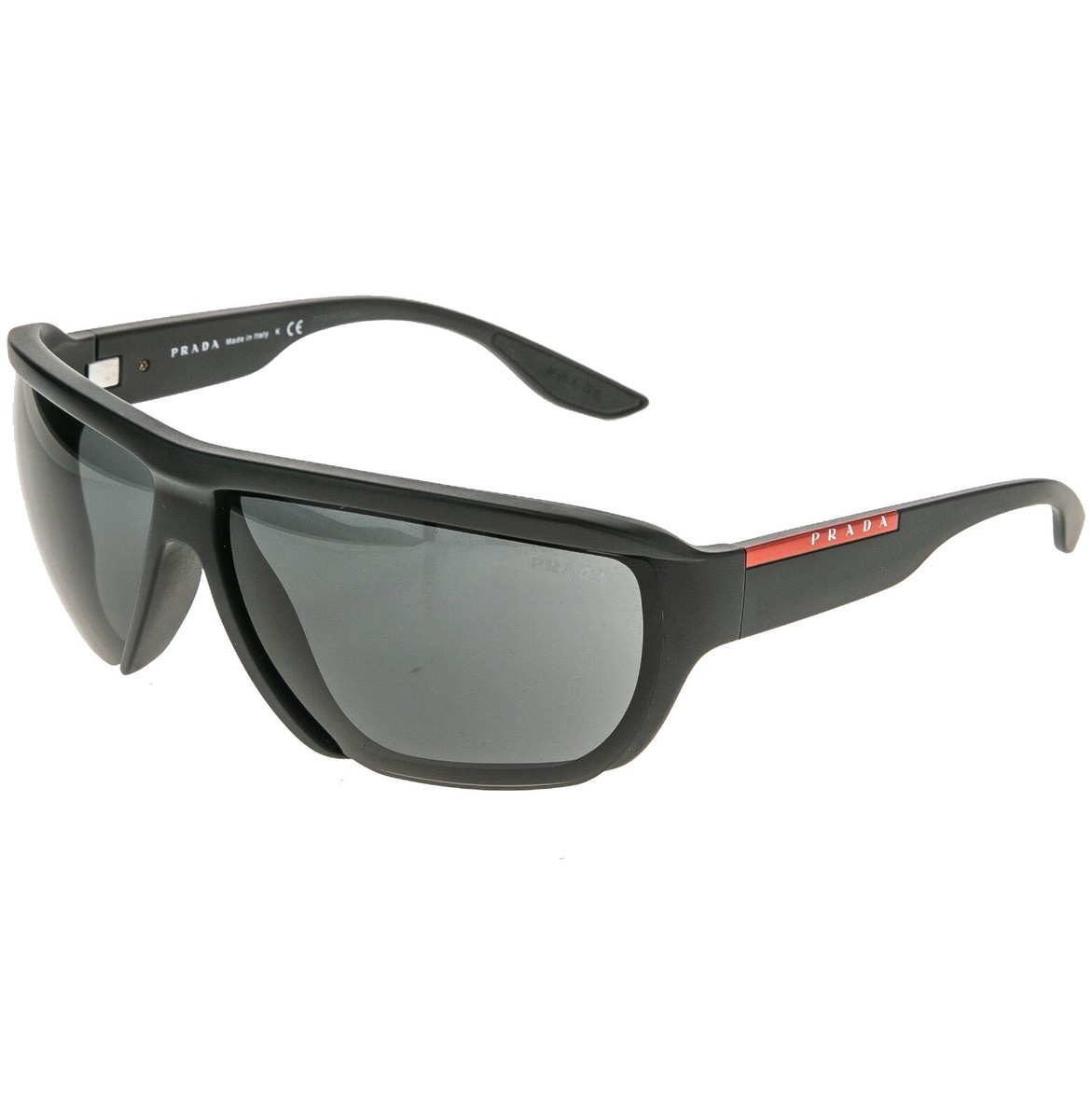 PRADA 09V Linea Rossa Sport Nylon Sunglasses Black Pilot Wrap