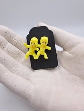 Handmade Colorful Plastic Yellow Novelty Baby Earrings Studs 