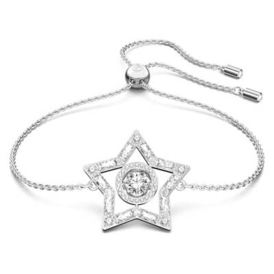 Swarovski Stella 5617881 Bracelet Women Rhodium Crystals Adjustable