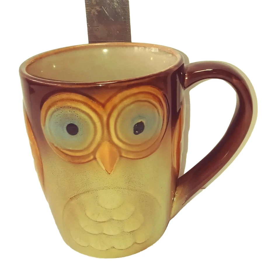 Taza de café de cerámica marrón OWL- Elite Couture de Gibson - 16 oz bonito detalle Foto 3 de 4
