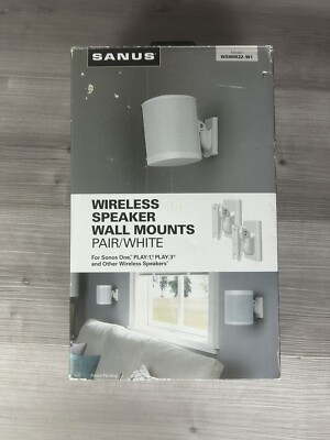 SANUS WSWM22 Wireless Speaker Wall Mounts for the Sonos One, PLAY:1, & PLAY:3 (W