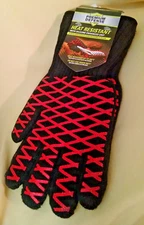 HEAT RESISTANT GLOVES NEW PREMIUM DEFENSE SZ LARGE ARAMID SILICONE GRIP #7072.