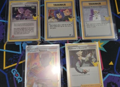Pokemon Celebrations Imposter Oak Team Rocket Admin Professors Research + More,