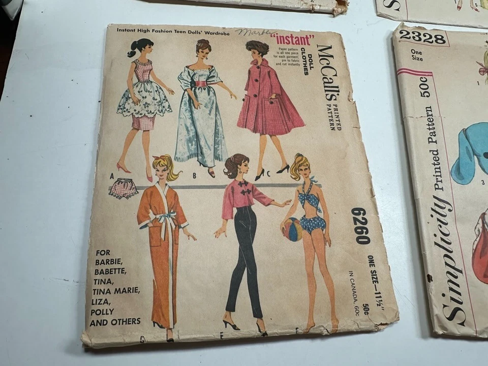 Vintage Simplicity McCalls Patterns Doll Cloths 11.5" Animal Pillows Sock - Image 2 of 4